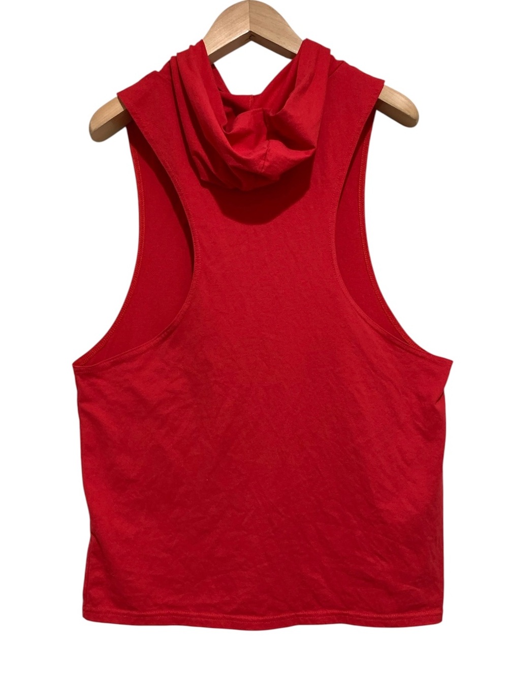 Beast Mode Sleeveless Muscle Red Hoodie Black Graphic Size XL Gym Workout - Picture 3 of 5